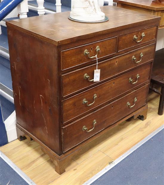 A George III oak chest of drawers W.89cm